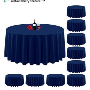 120 In. Round Navy Table Cloths